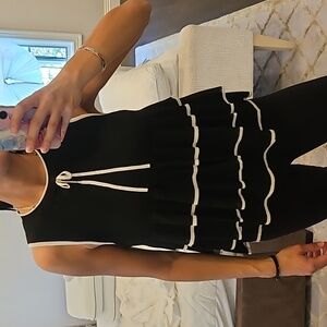 Zara Black Sleeveless Ruffle Blouse